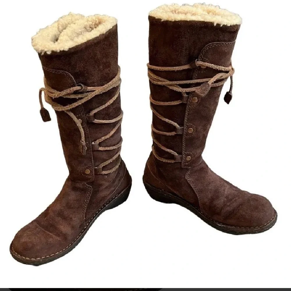 UGG Australia Surfcat Shearling Tall Suede BOOTS 5158 size 8 brown - Picture 7 of 13